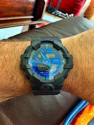 アナミCASIO G-SHOCK Casio Men's G-Shock GA700VB-1A Black Resin Strap Ana Digi