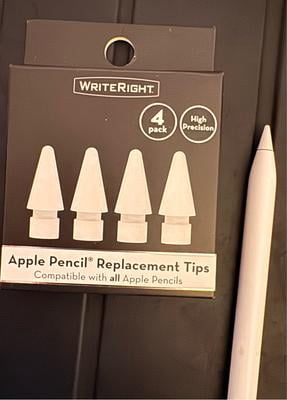 WriteRight Apple Pencil Replacement Tips - 4 pack - White