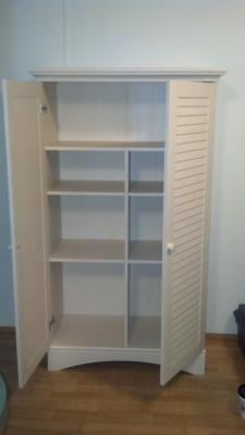 Sauder Harbor View Storage Cabinet in Antiqued White