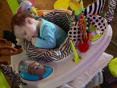 evenflo exersaucer jump & learn stationary jumper jungle quest developmental toy