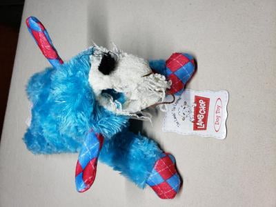 blue lamb dog toy