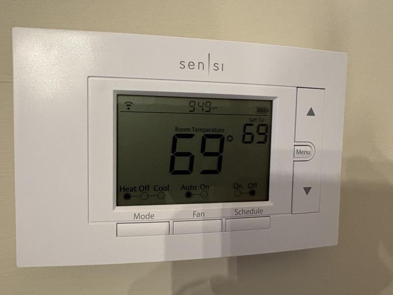 Control Your Home Temp Anywhere With This Sensi ST55U Smart Wi-Fi Thermostat – White Digital Display, Programmable