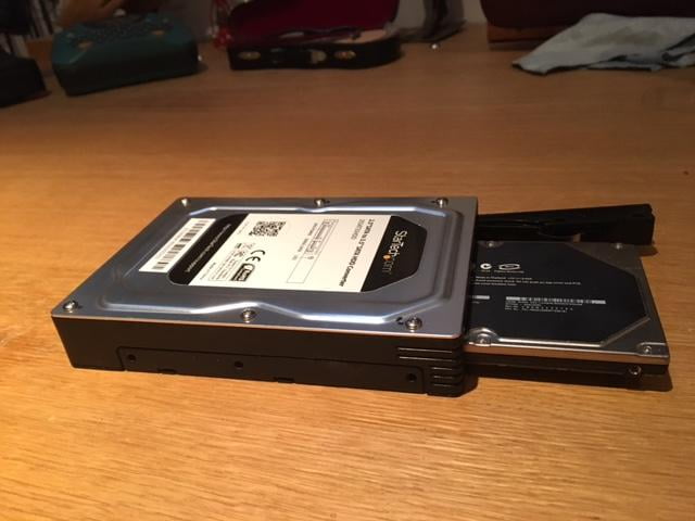 Startech Com 2 5 To 3 5 Sata Aluminum Hard Drive Adapter Enclosure With Ssd Hdd Height Up To 12 5mm Walmart Com Walmart Com