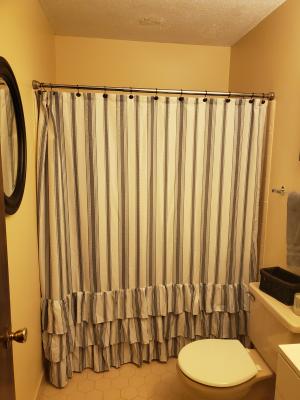 Better Homes Gardens Striped Ruffle Shower Curtain Walmart Com