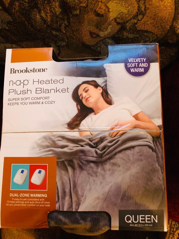 brookstone fleece heated blanket