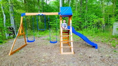 saddlebrook wooden swing set