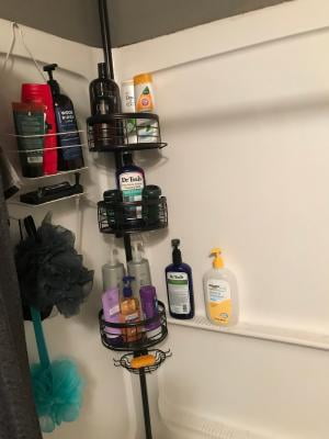Rust-Resistant Tension Pole Shower Caddy, 3 Shelves, Oil Rubbed Bronze  Finish - AliExpress