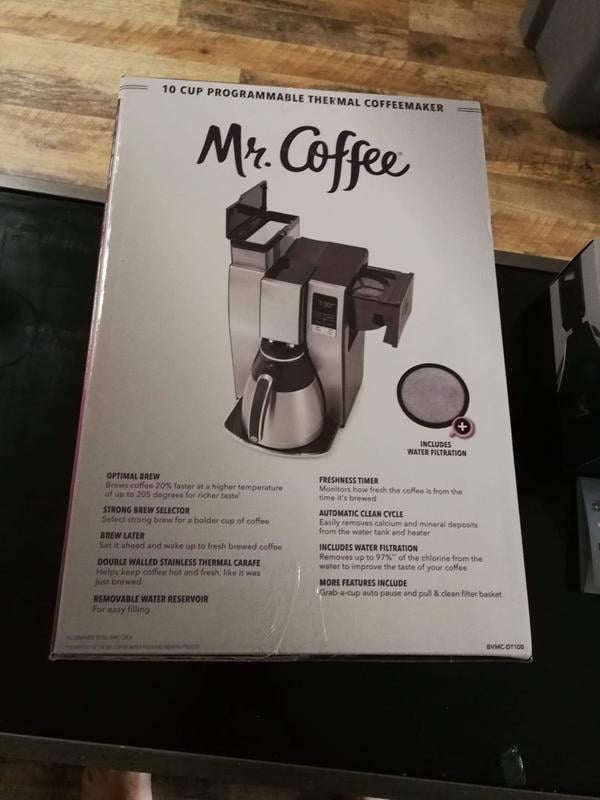 Mr. Coffee, Thermal Programmable Coffeemaker, 10 Cup, Stainless Steel -  Walmart.com