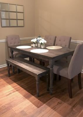 Arena 6 Piece Burntwood Dining Set With Bench Walmart Com Walmart Com