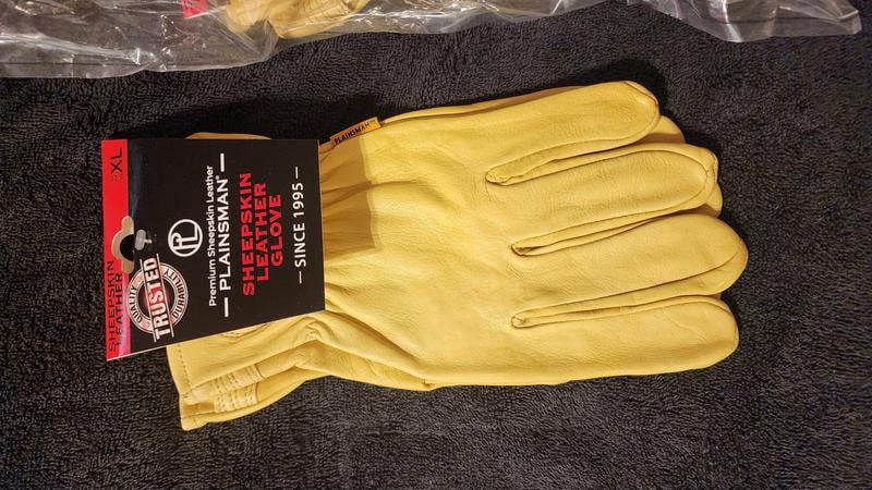 Plainsman Premium Sheepskin Leather Gloves, Assorted Sizes, 6 pk