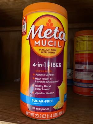 Metamucil GLP-1 Friendly Fiber Supplement, Sugar Free Fiber Powder, Orange, 180 Servings HSA/FSA Eligible