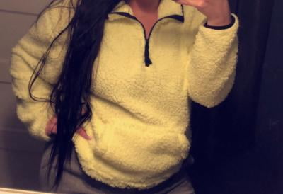yellow sherpa pullover
