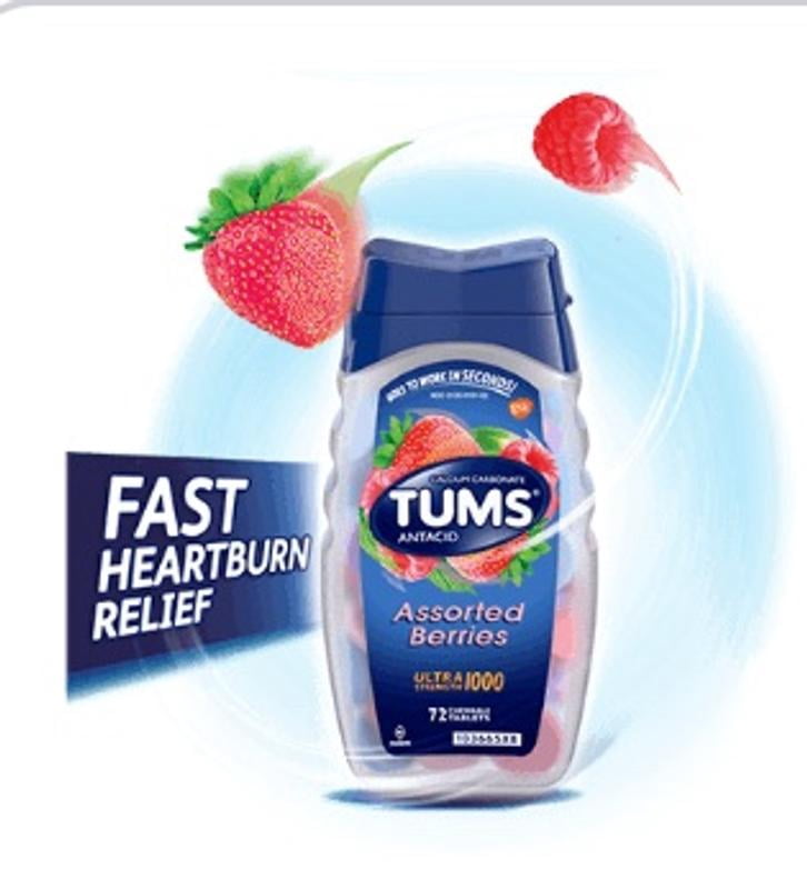 Tums Ultra 1000 - Comprimés Fruits Assortis Contre Les Brûlures D'estomac, 160 Pièces, Vendeur UE
