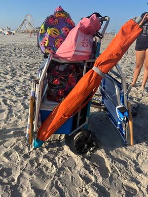 Ozark Trail Sand Island Convertible Beach Cart, Blue, Outdoor