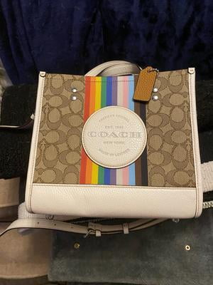 Dempsey Tote 22 In Signature Jacquard With Stripe And Coach Patch