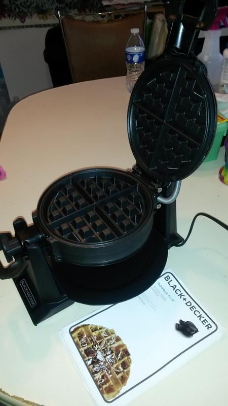 black and decker waffle maker double flip