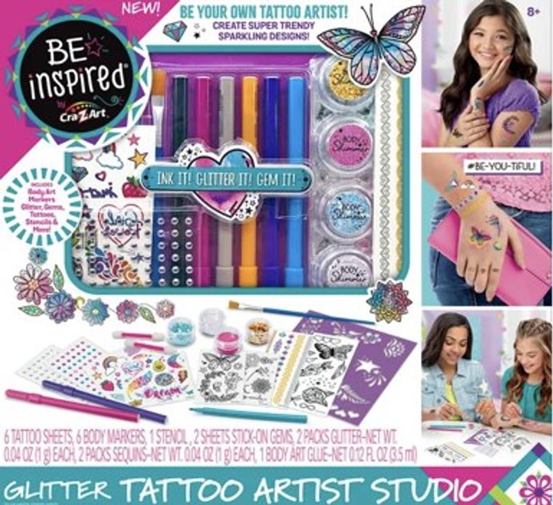 Cra-Z-Art Be Inspired DIY Glitter Temporary Tattoo Maker, Shimmer