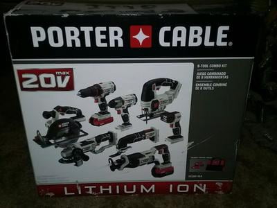 PORTER CABLE 20V MAX Cordless Drill Combo Kit 8 Tool PCCK619L8 Walmart