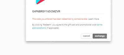 Google Play 10 Email Delivery Limit 2 Codes Per Order