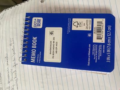 Pen+Gear Memo Book, 3x5, Narrow Ruled Notebook, 80 Sheets, Blue