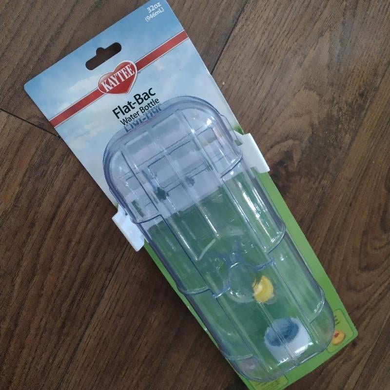 kaytee flat bac water bottle Kaytee Cage Holder Flat-Bac Water Bottle for Pet Rabbits, Ferrets, Guinea  Pigs, Chinchillas, 32 oz, Dripless