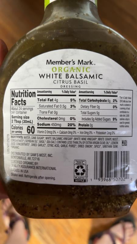 sam's club white balsamic dressing Customer reviews for Member's Mark Organic White Balsamic Vinaigrette, 24 oz., 2 pk