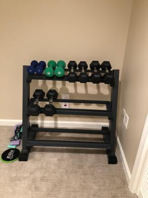 Marcy Deluxe Three Tier Metal Home Workout Gym Dumbbell Weight Rack DBR86 Walmart
