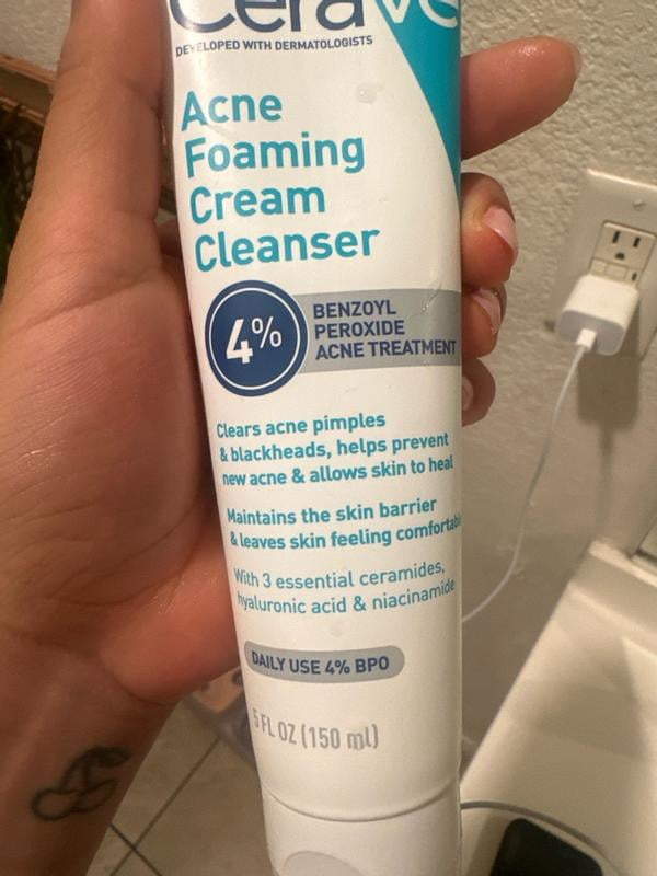 Cerave Acne Foaming Cream Cleanser with 4% Benzoyl Peroxide