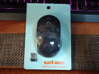 onn. Wireless Fabric, 6-Button Mouse with Adjustable DPI, USB-A Receiver,  Black