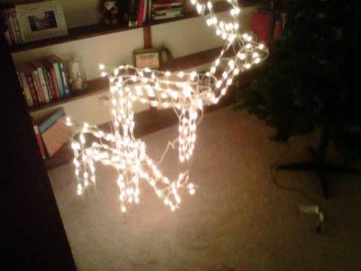 48 Inch Animated Lighted Christmas Buck Sculpture Outdoor Decor