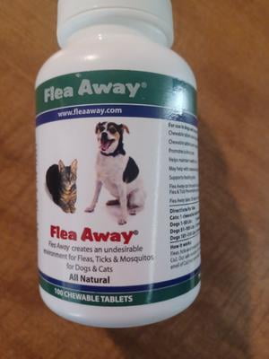 Flea Away Natural Flea Tick Mosquito Repellent for Dogs and Cats 100 Chewable Tablets