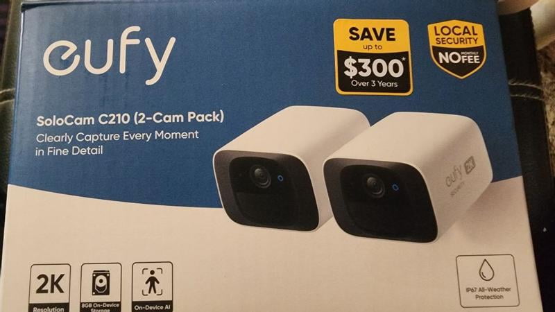 eufy SoloCam C210 (2-Pack) Wireless 2K Outdoor Camera, Local