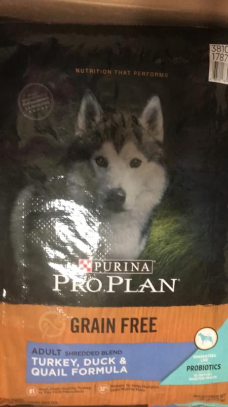 Purina Pro Plan Probiotics Grain Free High Protein Dry Dog Food Shredded Turkey Duck Quail 4 Lb Bag Walmart Com Walmart Com