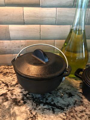Lodge HCK 16 oz. Pre-Seasoned Heat-Treated Mini Cast Iron Country Kettle  with Cover