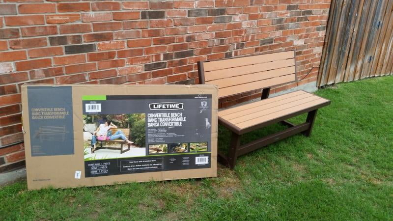 Lifetime Outdoor Convertible Bench Brown Walmart Com