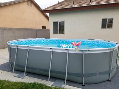 Bestway Power Steel 16 X 10 X 42 Oval Frame Swimming Pool Set
