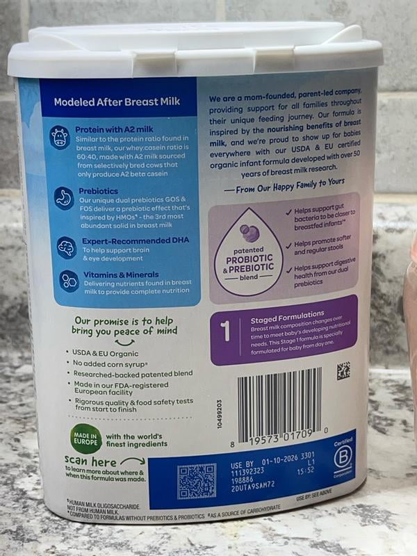 Free Shipping! Happy Baby A2 Organic Infant Formula 22.9 oz Shelf