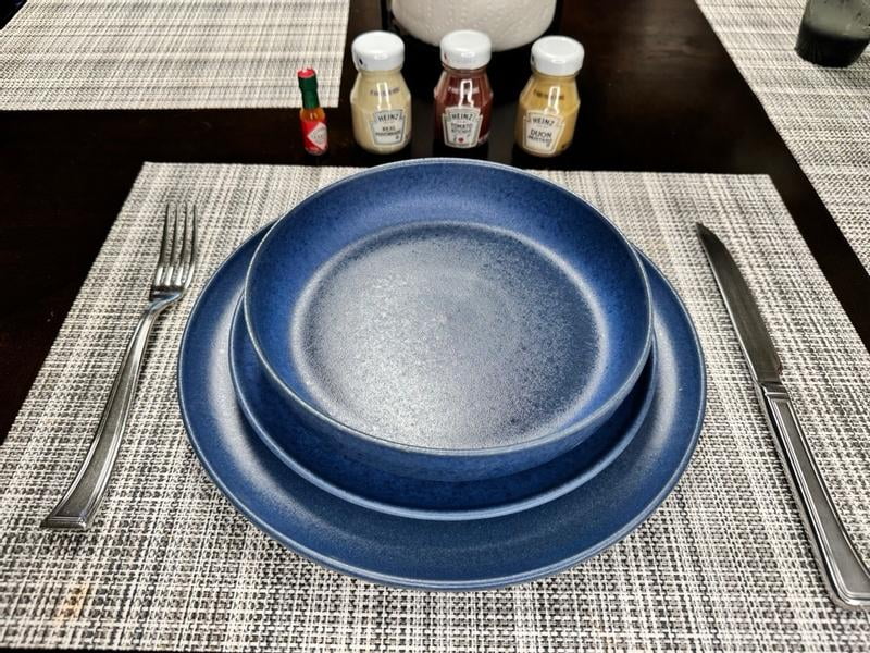 mさま用　イタリアングレー＆ブルー Customer reviews for Stone Lain Macchio 12-Piece Dinnerware Set