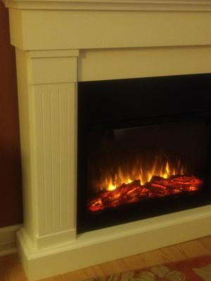 Crawford Slim Line Electric Fireplace In White By Real Flame Walmart Com Walmart Com