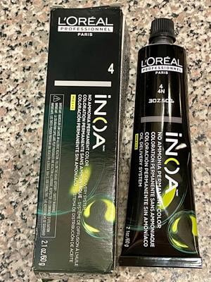 L'Oreal Paris INOA Ammonia-Free Permanent Hair Color 4/4N, 2.1oz