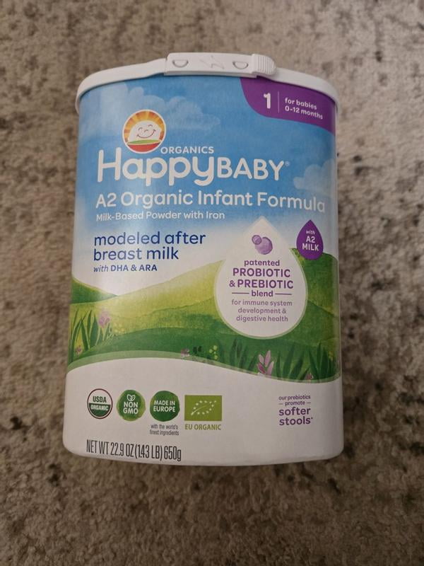 Free Shipping! Happy Baby A2 Organic Infant Formula 22.9 oz Shelf