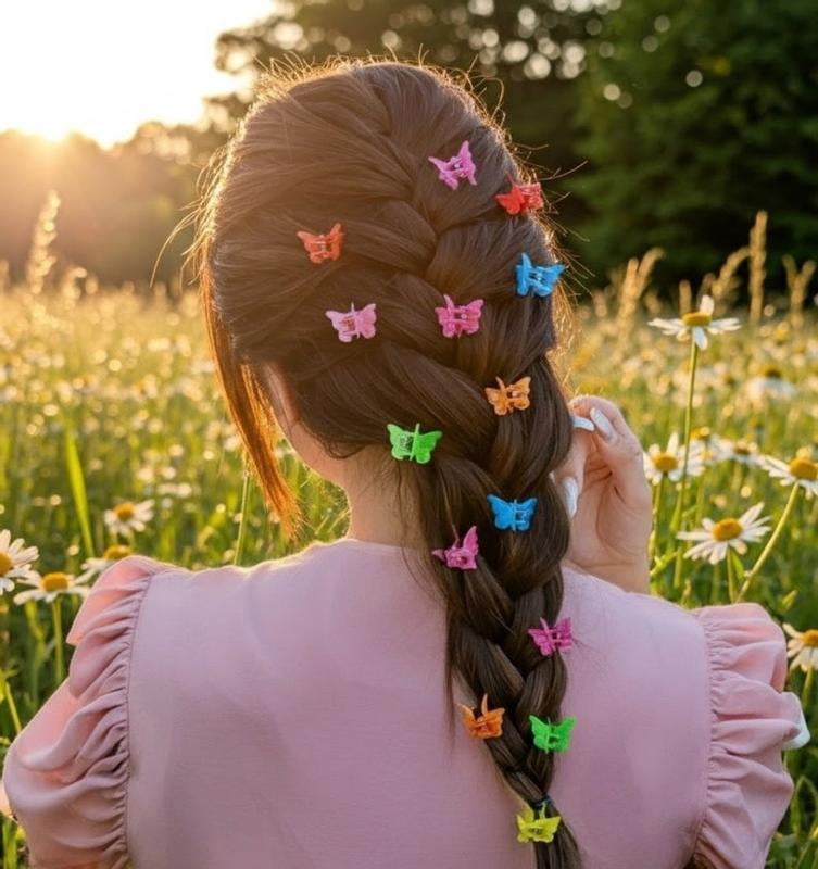 scunci Mini Butterfly Claw Clips, Multicolor, 12 Count, Tiny  display picture 1