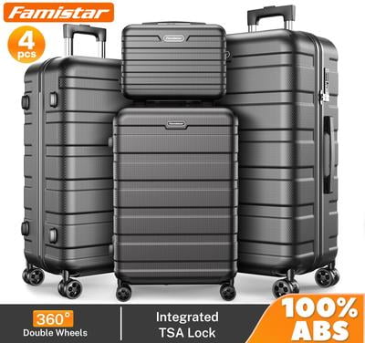 Famistar 4-Pc. Hardshell Luggage Set, TSA Lock, 360° Wheels, 14
