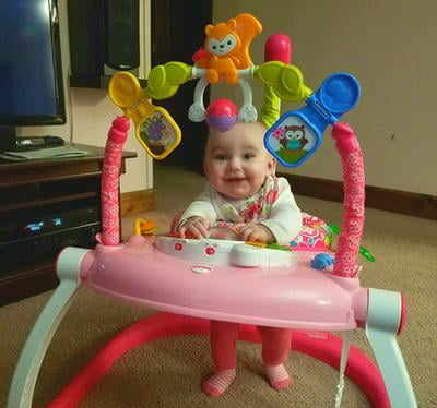 Fisher Price Jumperoo Floral Confetti Space Saver Bouncing Infant