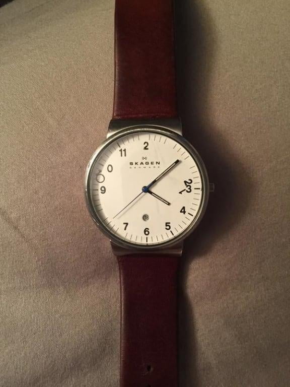 Skagen Men's Ancher SKW6082 Brown Leather Quartz Dress Watch