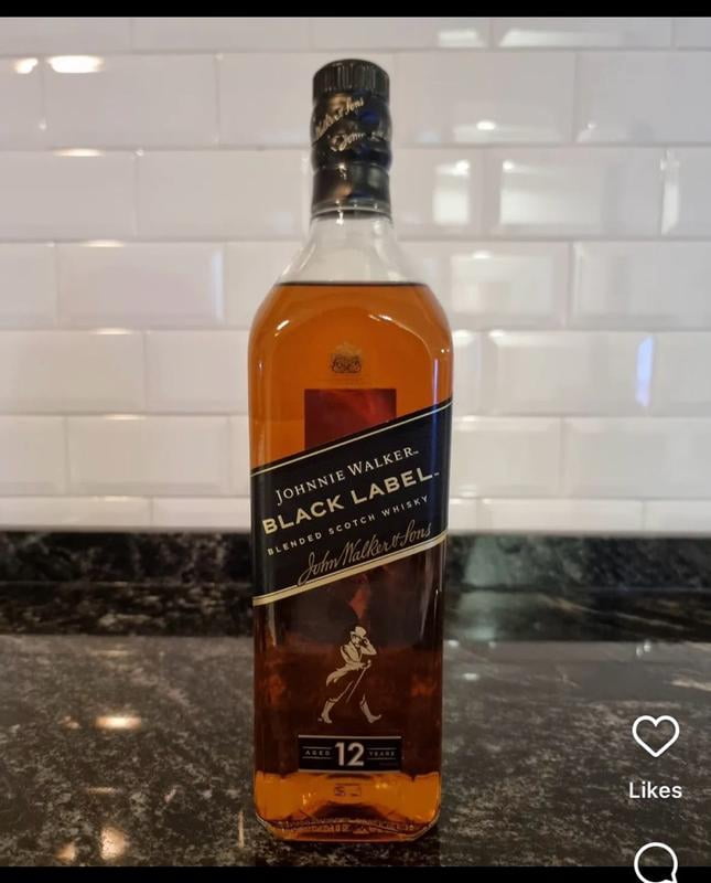 Johnnie Walker Black Label Blended Scotch Whisky, 375 mL, 40% ABV