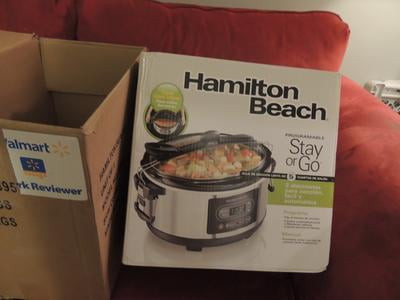 Hamilton Beach 33957 Programmable Stay or Go Slow Cooker, 5-Quart, Silver 