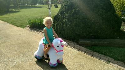 6v plush ride on unicorn