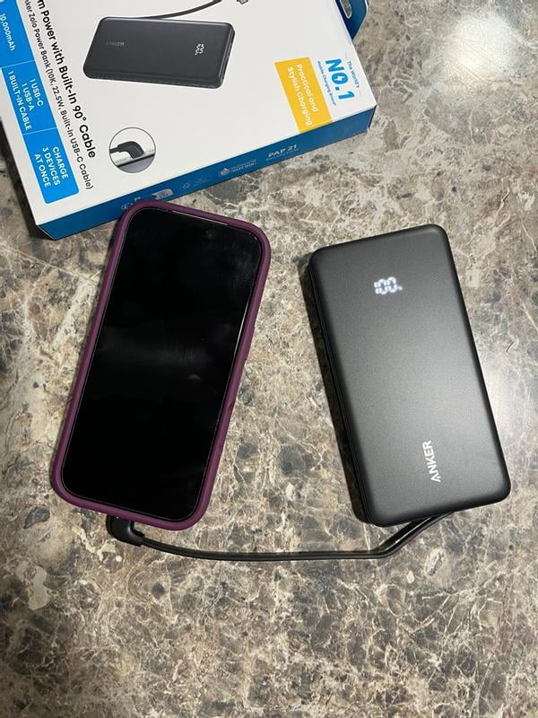 Anker 10,000 mAh Power Bank with built in USB-C cable ( 22.5W