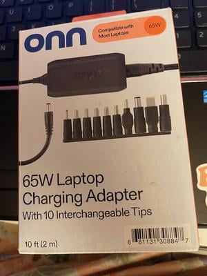 Chargeur Universel Onn 65W Pour Ordinateur Portable - 10 Embouts + Câble 10 Pieds (sans Boîte)